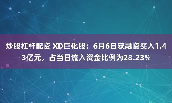 炒股杠杆配资 XD巨化股：6月6日获融资买入1.43亿元，占当日流入资金比例为28.23%